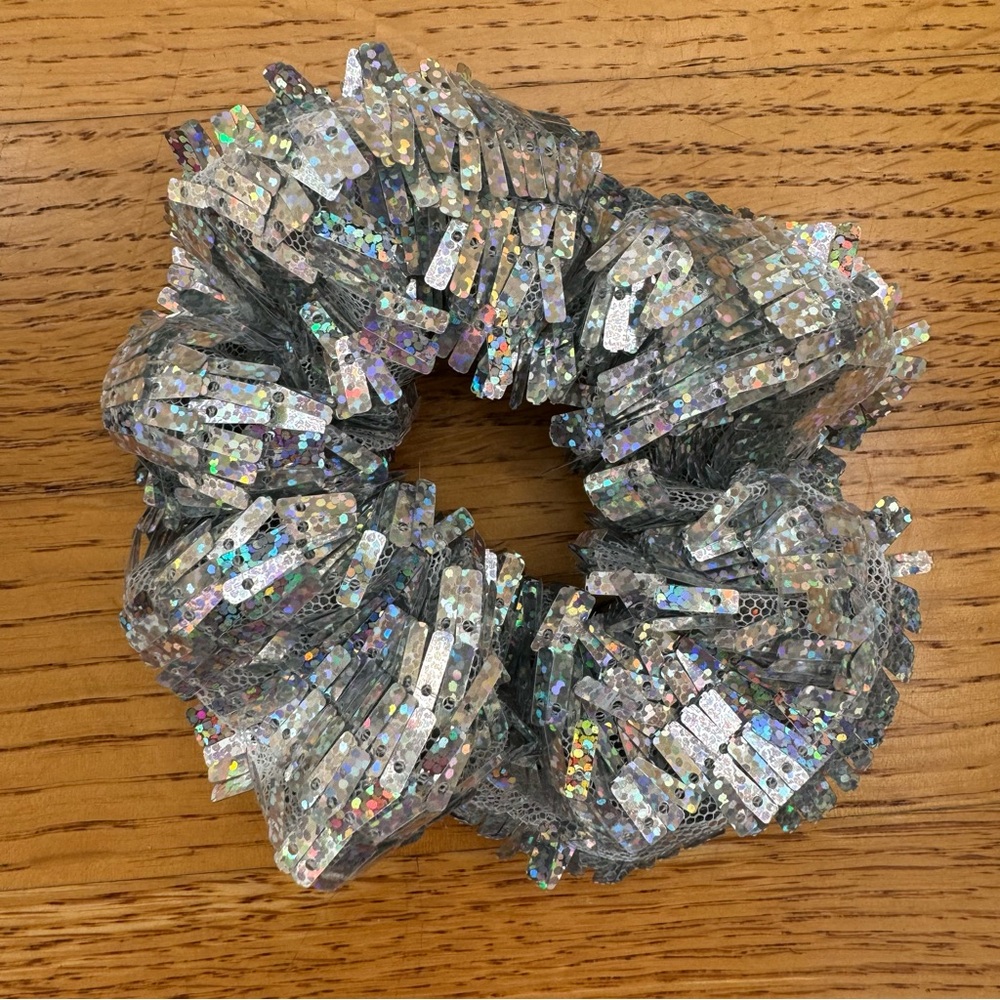 Silver Sequins Hair Scrunchie